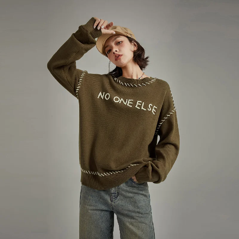 Camping Knit TopsLogo Boxy Stitch Knit Sweater