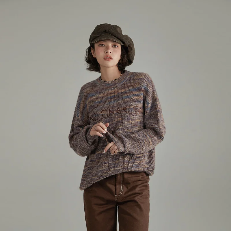 Luxury Knit TopsLettering Vintage Knit Sweater