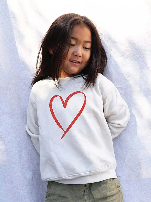 Embellished Knit TopsHeart Toddler Graphic Sweatshirt, Heather Dust