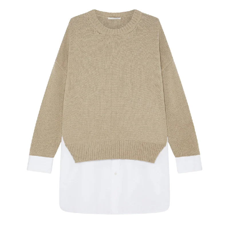 Cable Knit TopsMerino & Poplin Jumper