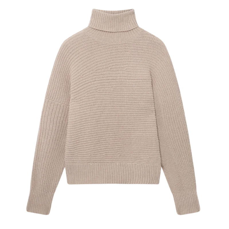 French Terry Knit TopsRib-Knit Cashmere Cape Jumper