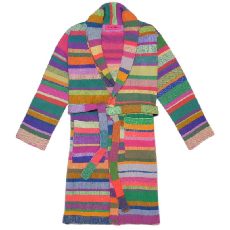 Plush Knit TopsStripe Super Soft Robe