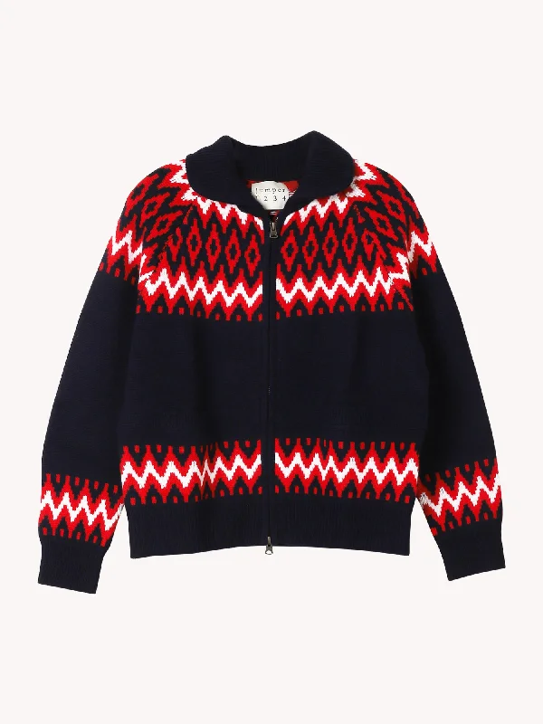 Sports Team Knit TopsSKI ZIP SWEATER