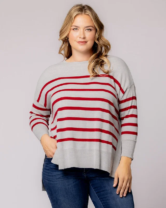 Ribbed Knit TopsWear Your Heart on Your Sleeve Sweater